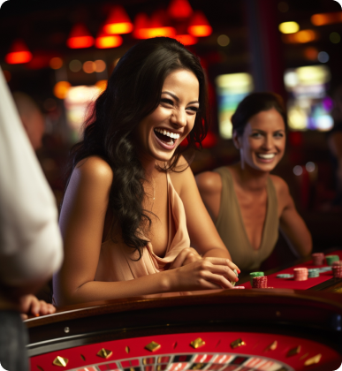 A woman playing casino